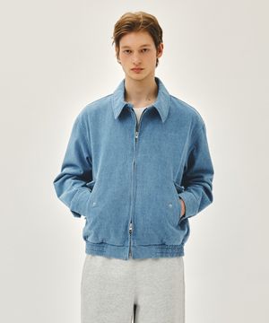 DENIM HARRINGTON JACKET blue