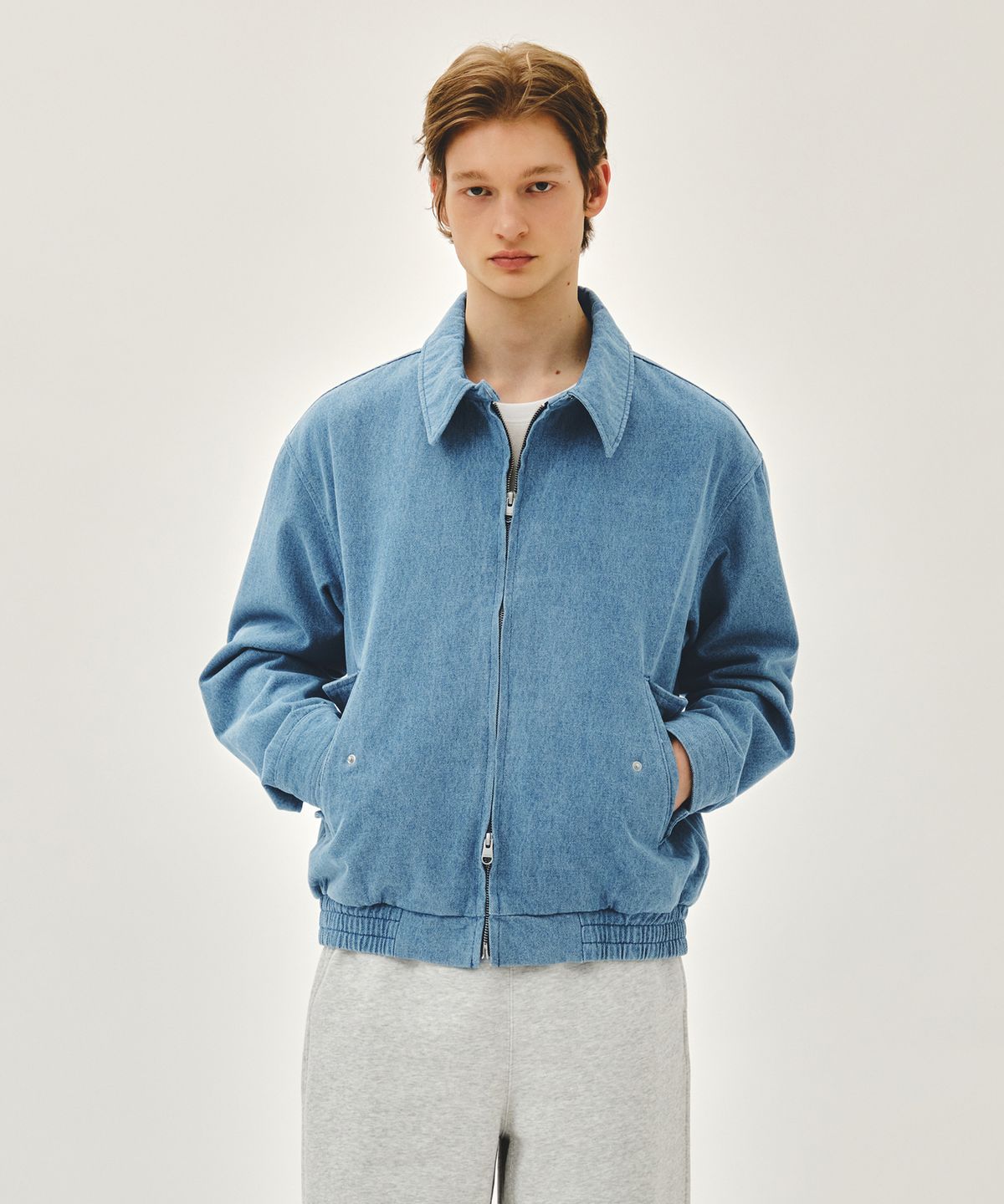 마리떼 프랑소와 저버(MARITHÉ + FRANҪOIS GIRBAUD) DENIM HARRINGTON JACKET blue