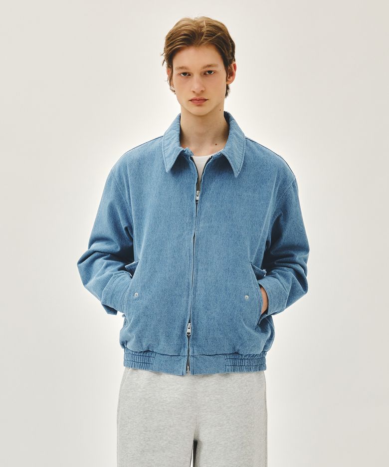 DENIM HARRINGTON JACKET blue