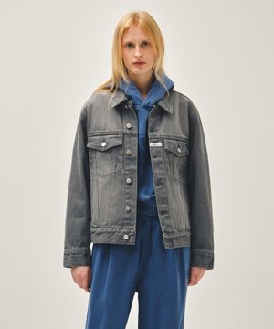 DENIM TRUCKER JACKET gray