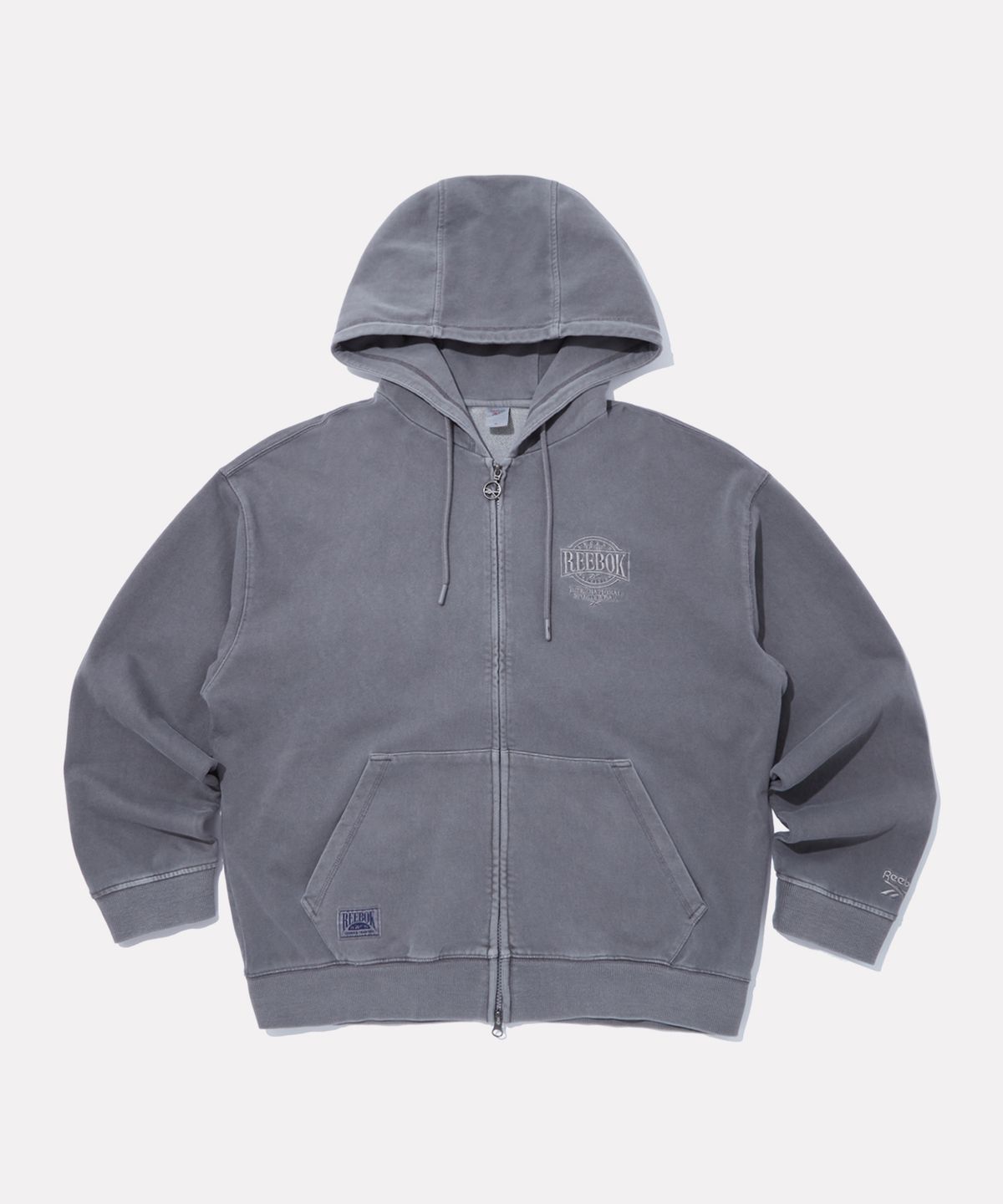 리복(REEBOK) 가먼트다잉 후드 집업 - 애쉬 그레이