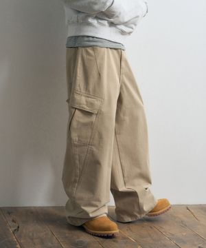 패널 카고 치노 팬츠 [BEIGE]