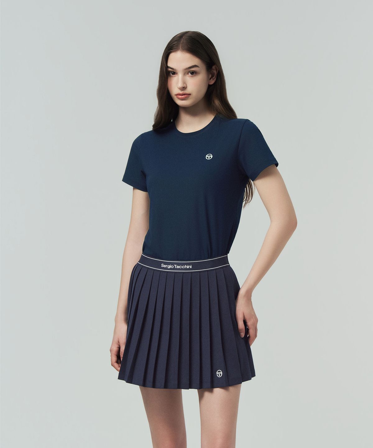 세르지오 타키니(SERGIO TACCHINI) W 레이프레쉬 피케 반팔 티셔츠 (Navy)