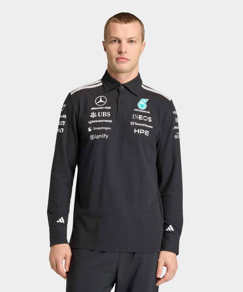메르세데스 AMG F1 팀 엔지니어 롱슬리브 폴로 - 블랙 / KE5514