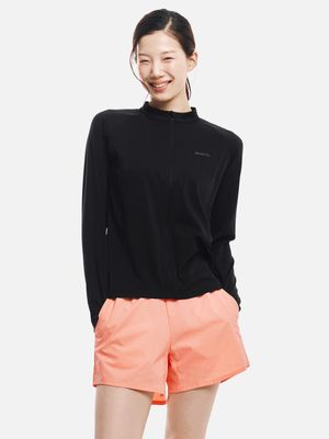 우먼 에센셜 릴렉스핏 집업 래쉬가드 블랙 (B6SWWZR001BLK)