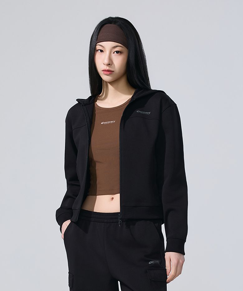 여성 테크 니트 트레이닝 후드 자켓 (BLACK)
