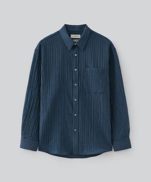 카시아 스트라이프 셔츠 (딥 블루)
