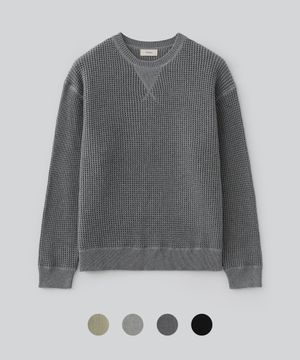 와플 코튼 스트럭처 니트 (4COLOR)