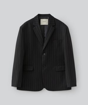 베른 스트라이프 블레이저 자켓 (블랙)