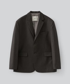 베른 스트라이프 블레이저 자켓 (다크 브라운)