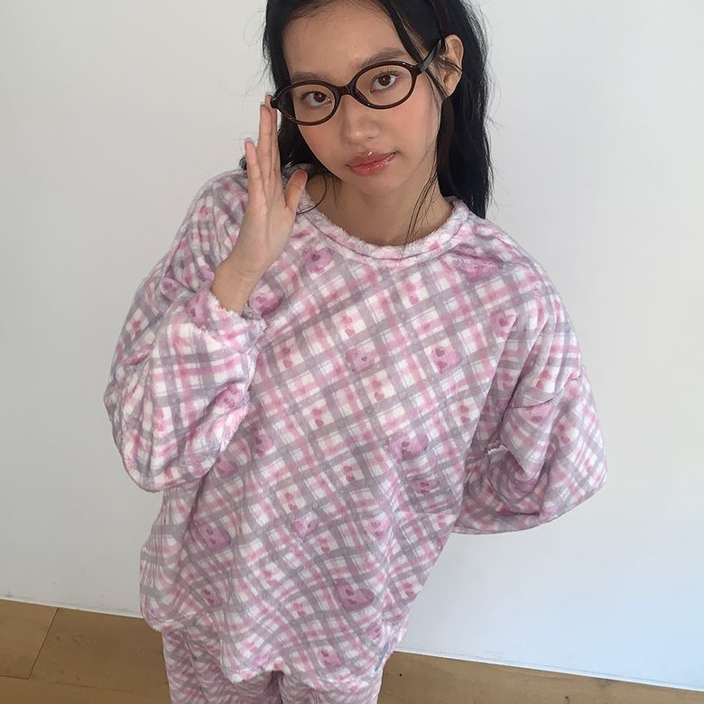 Purple Heart Check winter pajama (수면잠옷)
