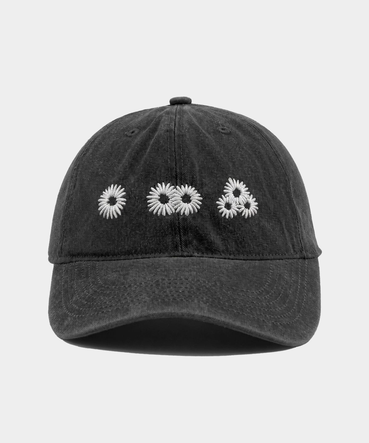 마이딥블루메모리즈(MY DEEP BLUE MEMORIES) Newvy Logo Peach Ball Cap (CHARCOAL / WHITE)