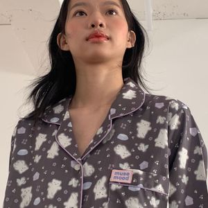 [파이핑/40수면모달] White Paw pajama 잠옷