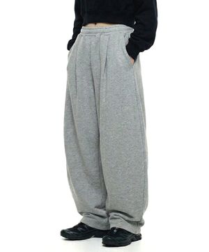 에이펀 원턱 와이드핏 팬츠 그레이