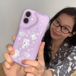 Purple White Paw (puff) 아이폰케이스