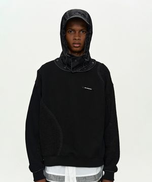 DETACHABLE BALACLAVA SWEATSHIRT atb1424m(BLACK)