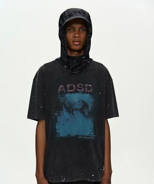 UNISEX WHALE PRINTED T-SHIRT atb1439u(CHARCOAL)