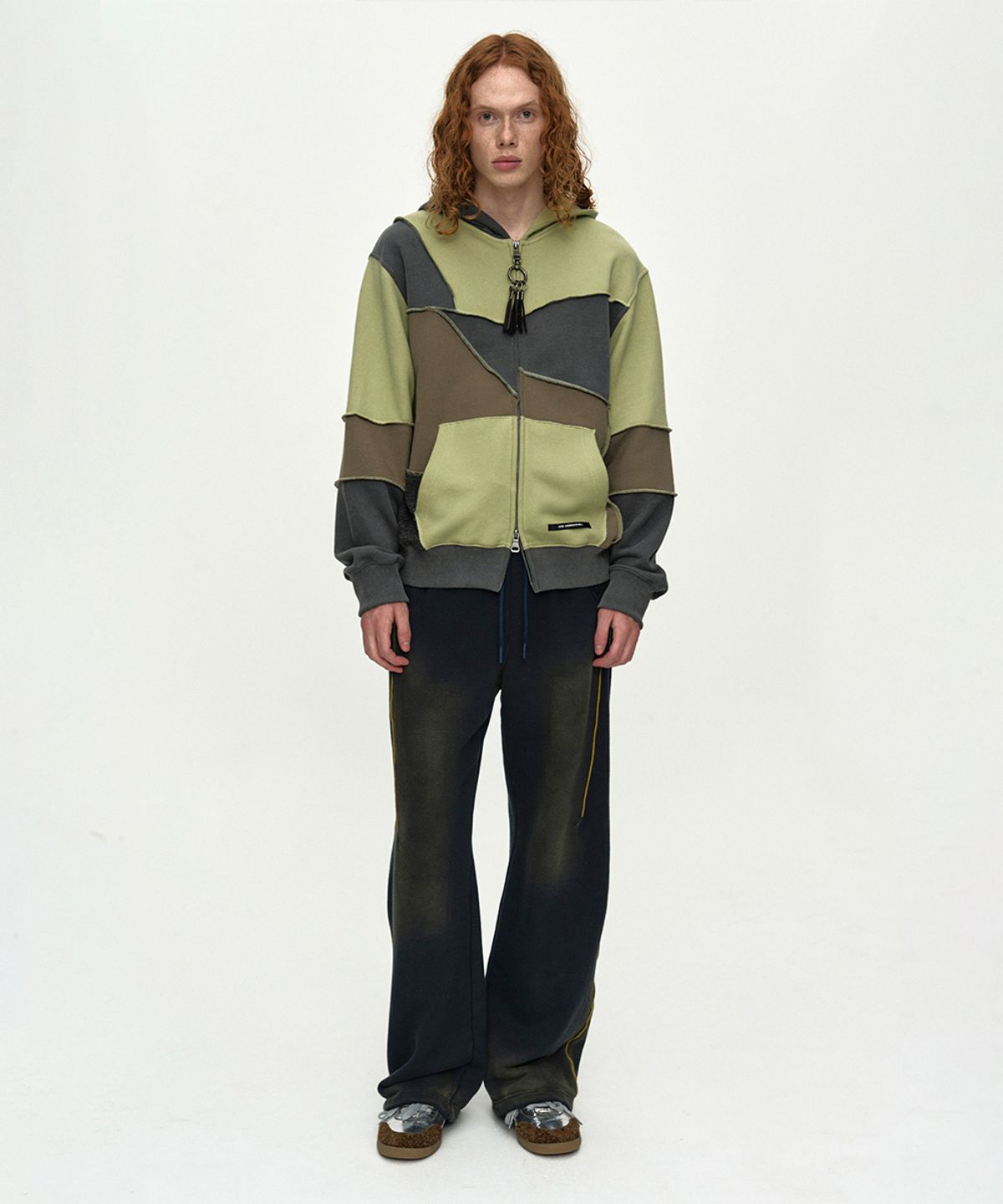 앤더슨벨(ADSB ANDERSSON BELL) UNISEX PIPING LINE DYED SWEAT PANTS apa875u(NAVY)