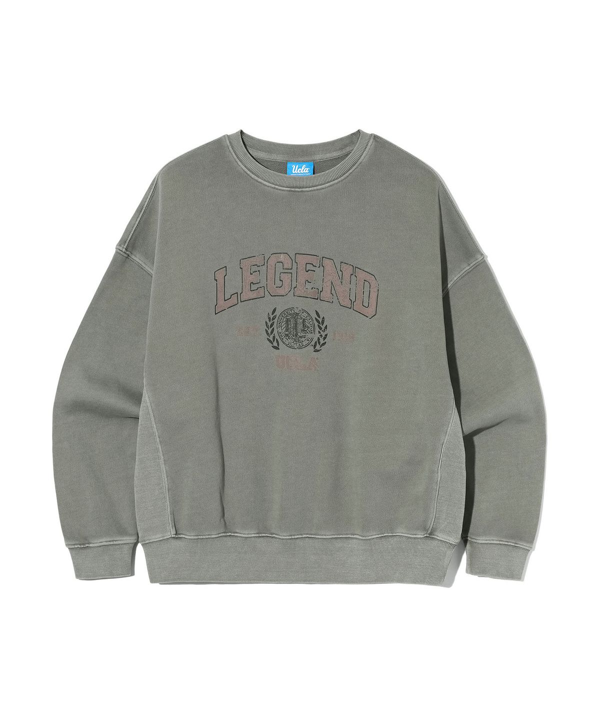 유씨엘에이(UCLA) 여성 UCLA 피그먼트 오버핏 스웻 셔츠[KHAKI](UC2LTK8)