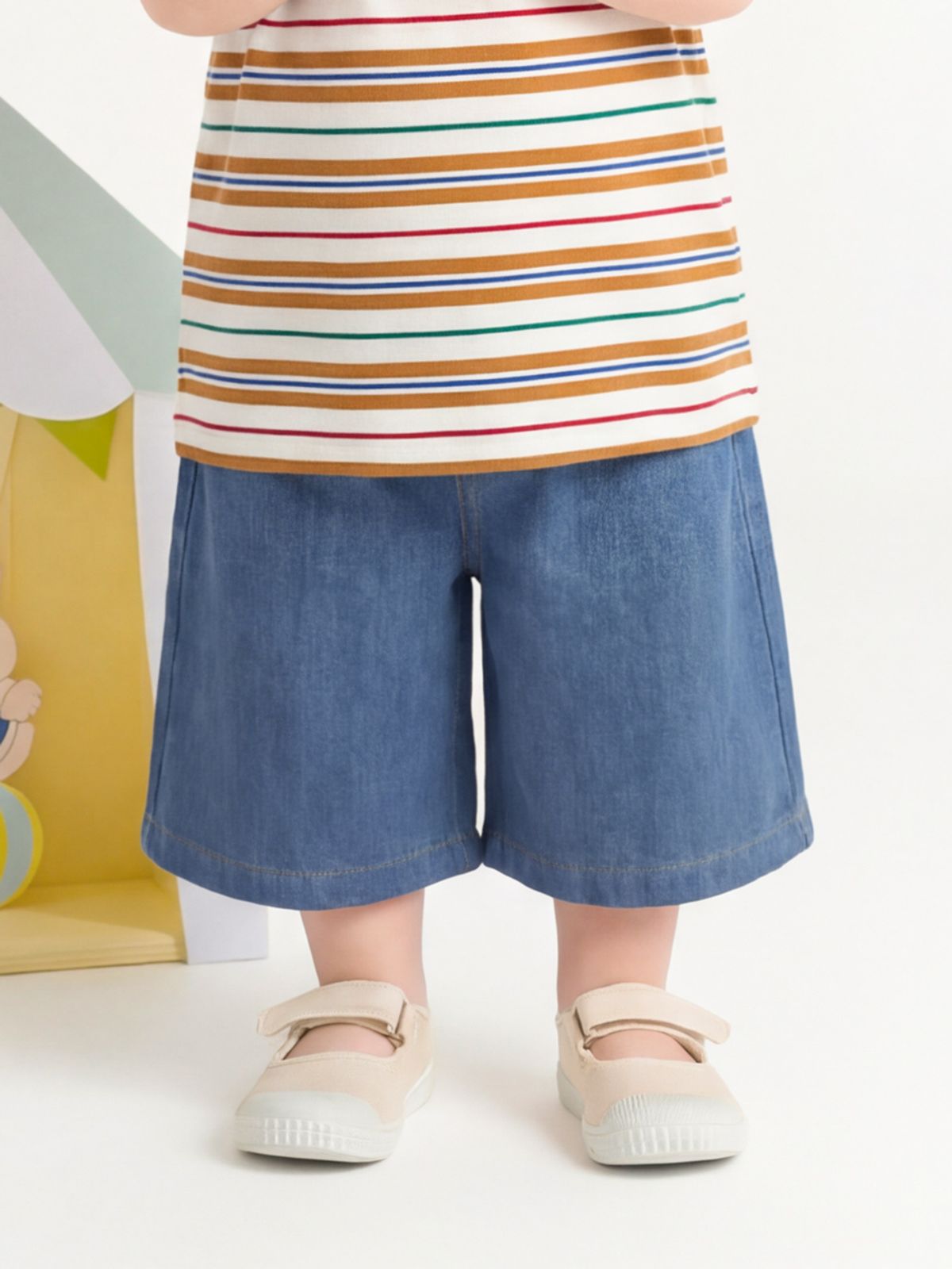 밀크베이비(MILKBABY) 버뮤다 베어 데님 팬츠