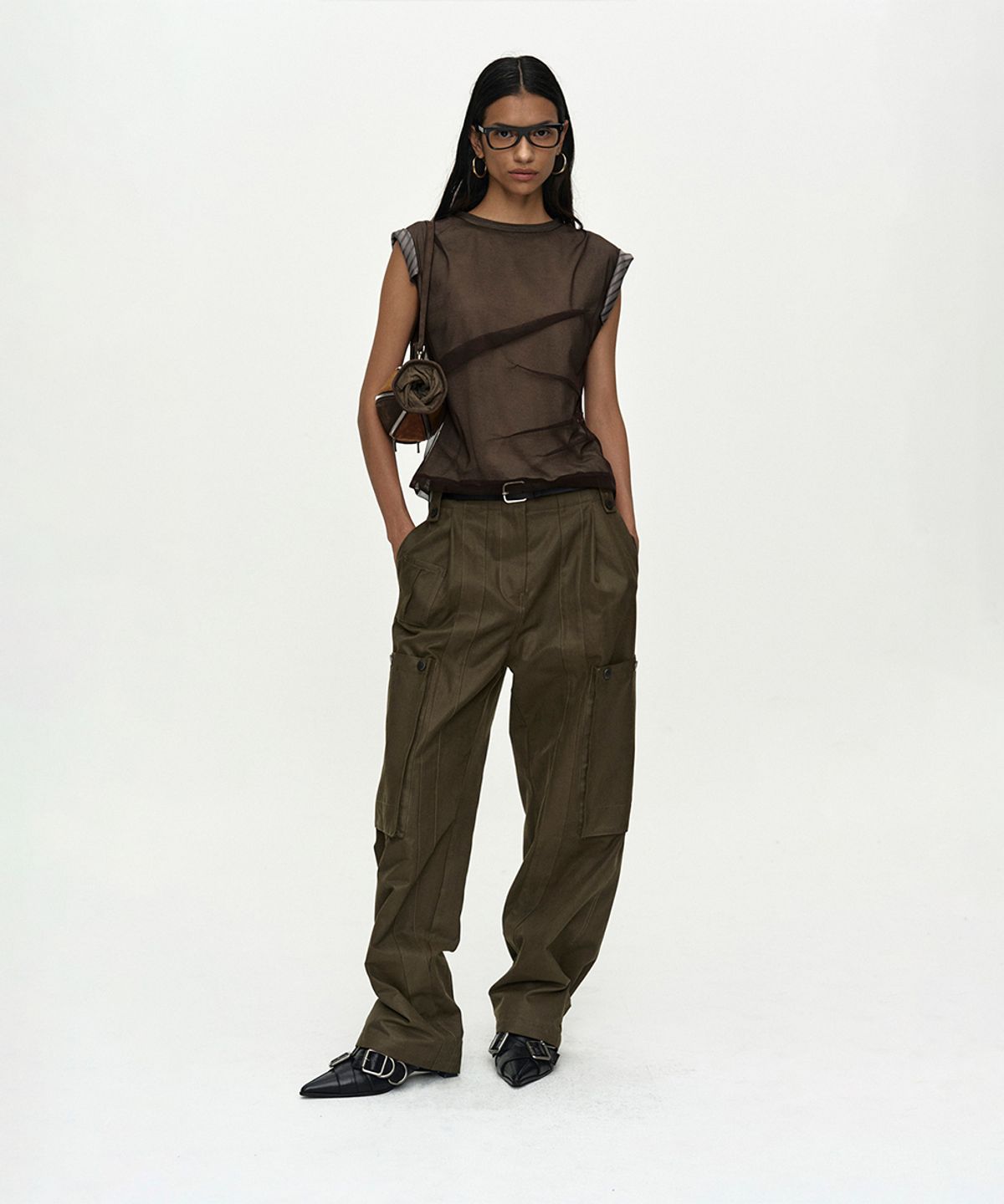 앤더슨벨(ADSB ANDERSSON BELL) UTILITY CARGO PANTS apa895w(KHAKI)