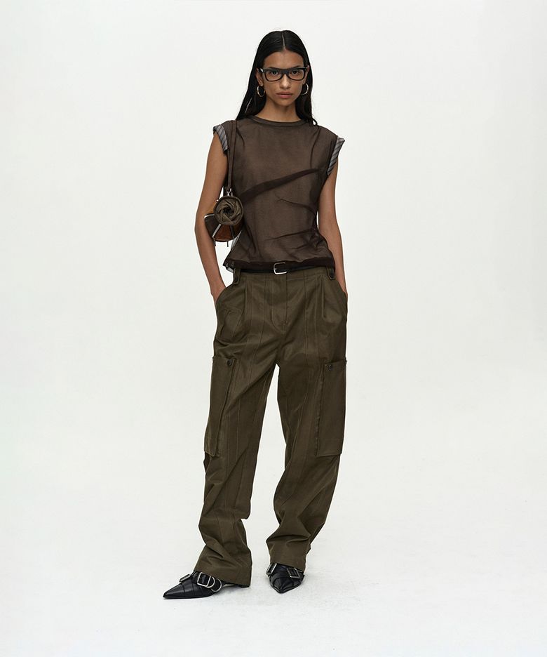 UTILITY CARGO PANTS apa895w(KHAKI)