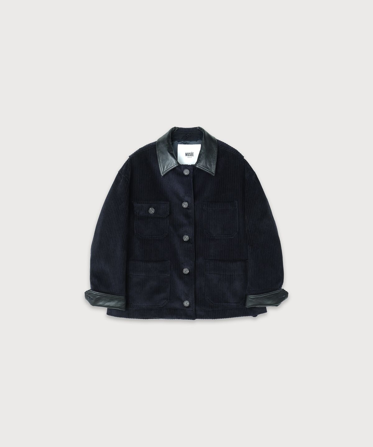 뮤제(MUSEE) LA FETE Oversized coturoy work jacket_Velvet Navy