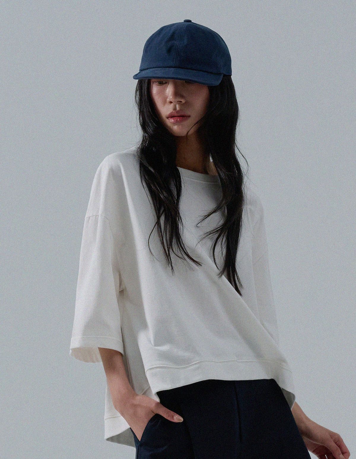 네일비(NEILBE) 슬리브 크롭 스웻컷슈 30s [pure cotton]
