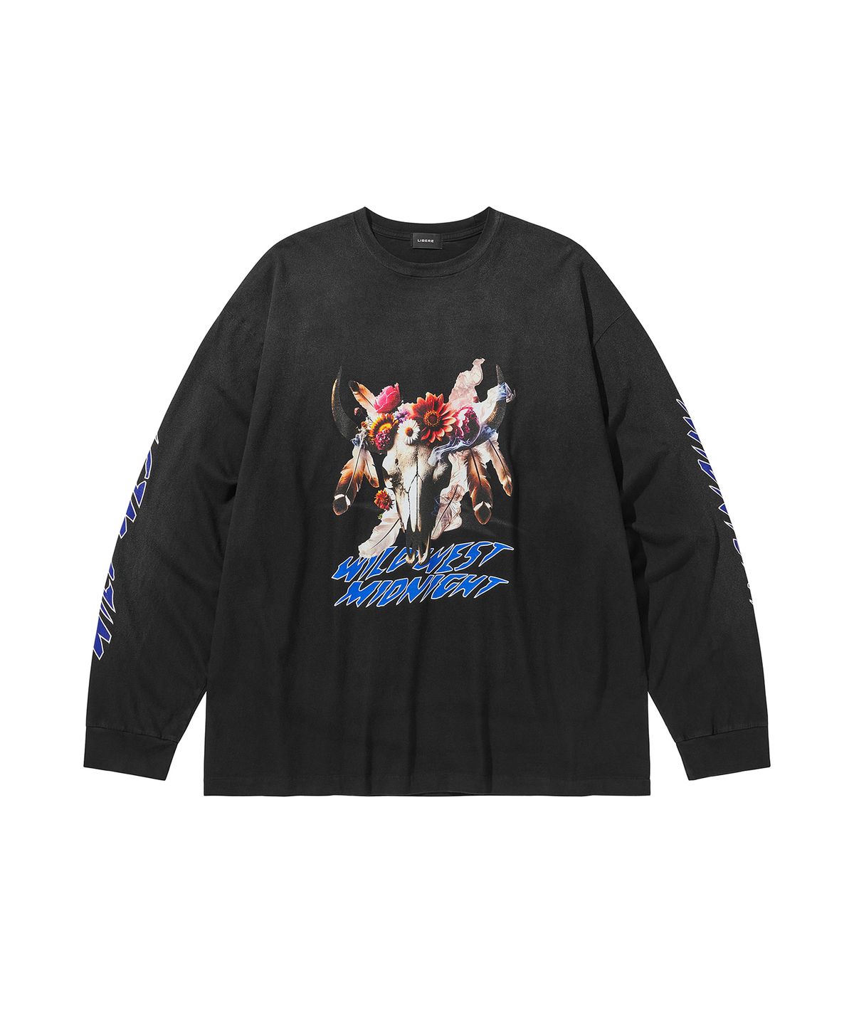 리베레(LIBERE) MIDNIGHT BISON LONG SLEEVE T-SHIRTS / BLACK