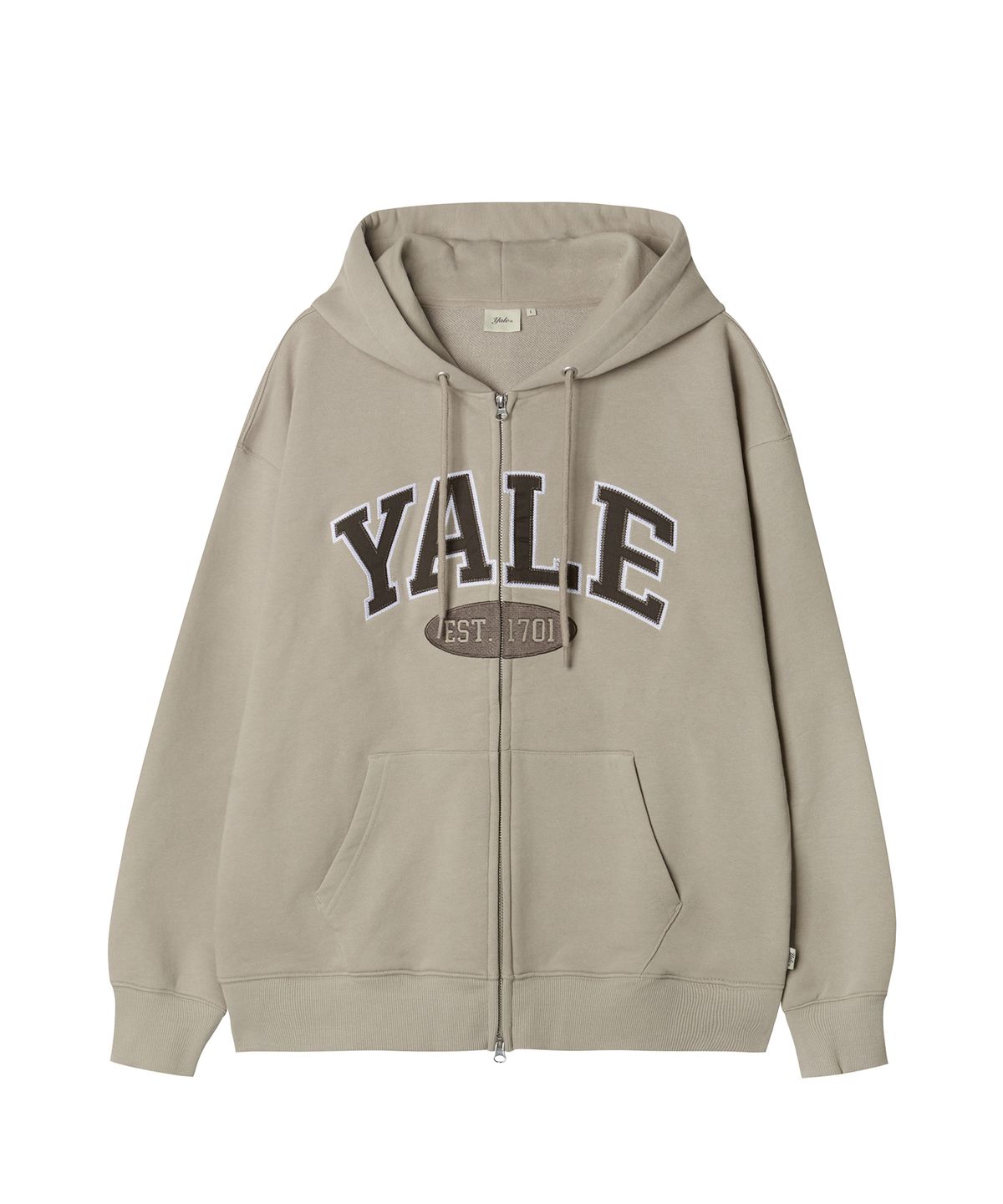 예일(YALE) 투톤아치 후드집업_베이지