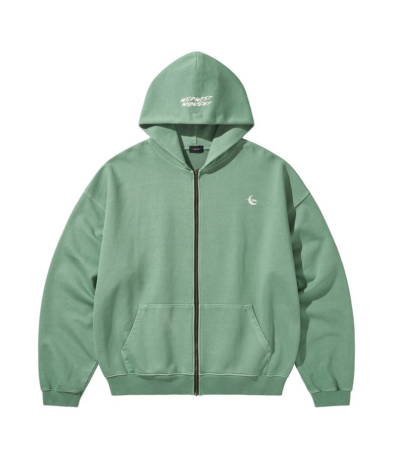 MIDNIGHT ZIP-UP HOOD / GREEN