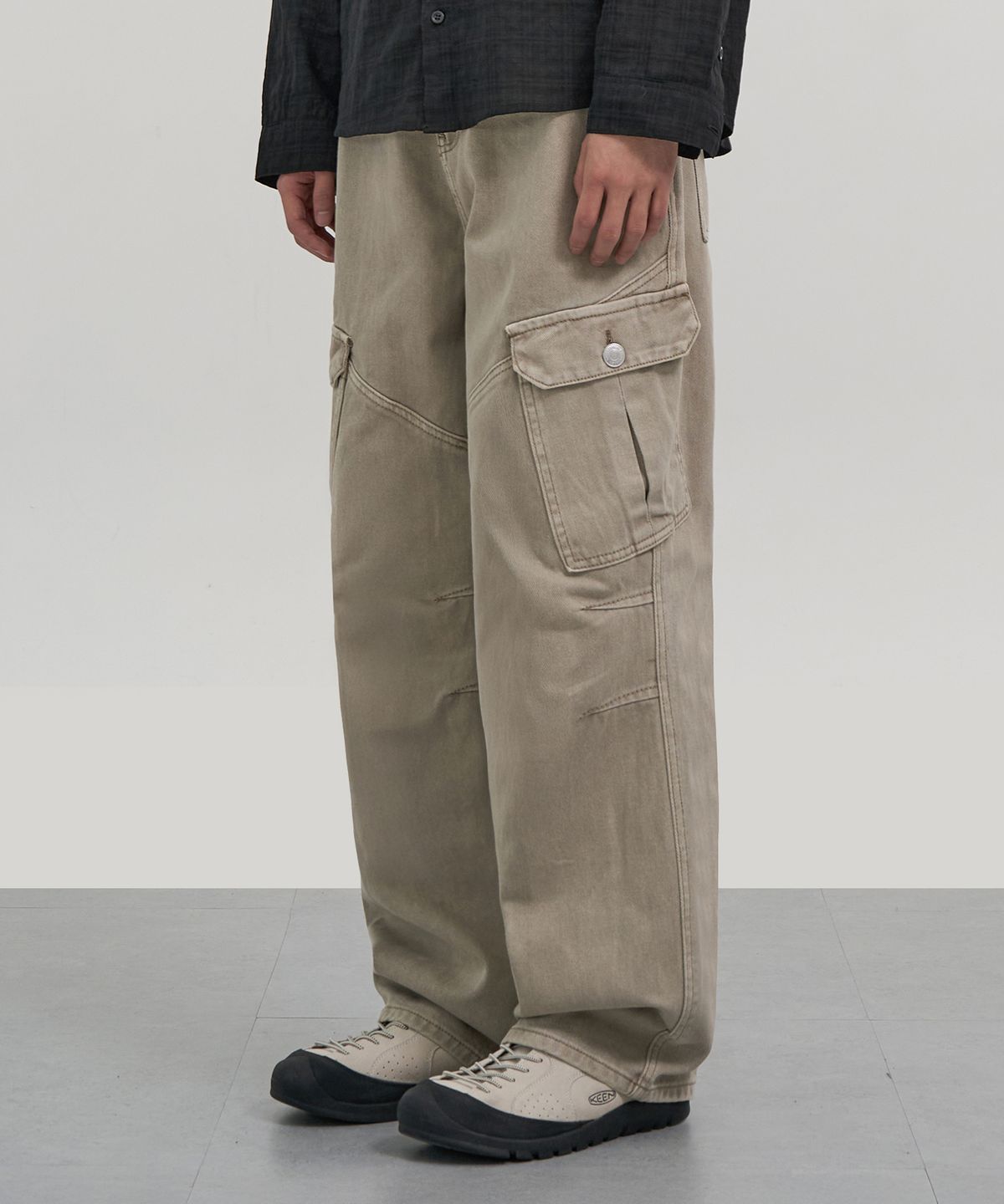 엑스컨테이너(EXCONTAINER) 빈티지 다이드 카고 팬츠 (BEIGE)