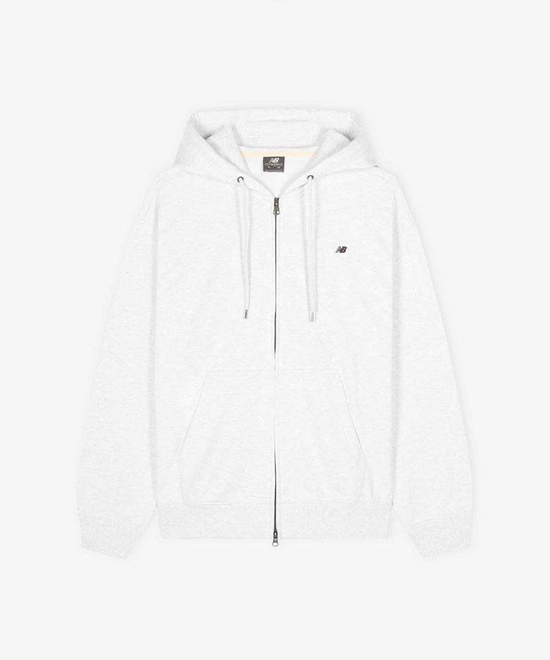 NBMDG11203 / UNI 에센셜 스몰로고 후드집업 (LIGHT GRAY)