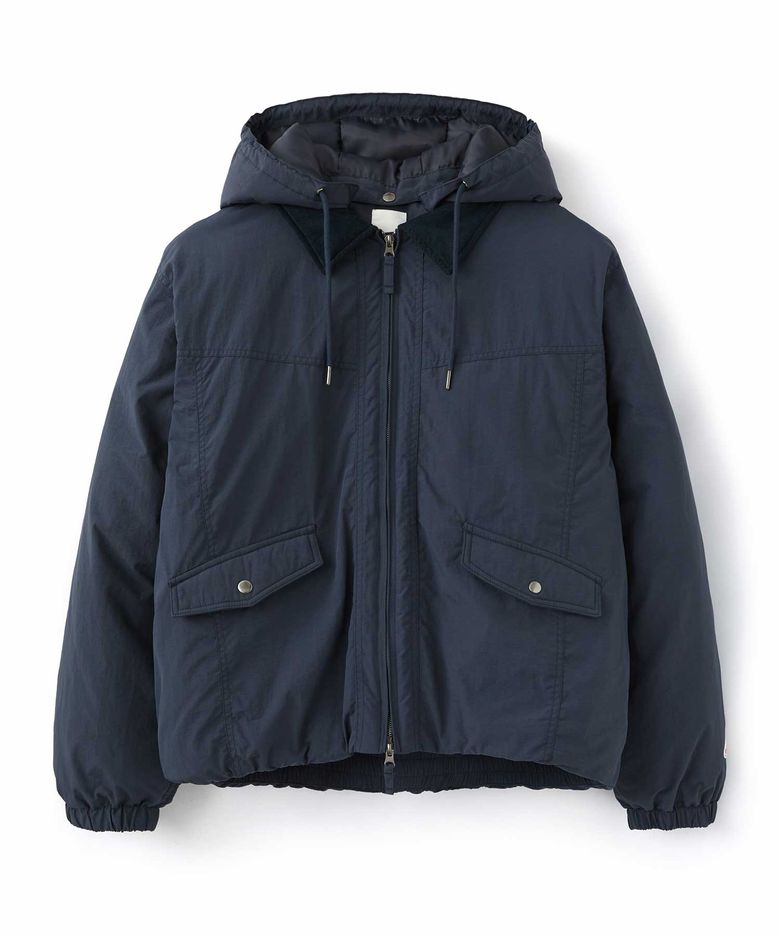 배색 카라 푸퍼다운_NAVY