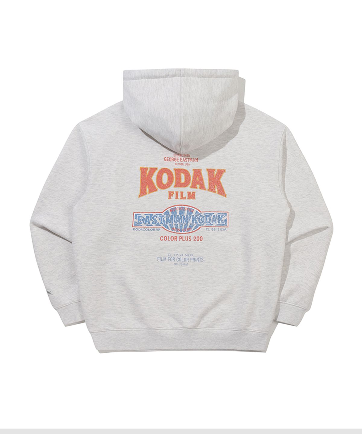 코닥(KODAK) 스노우 워싱 그래픽 후드 티셔츠 WHITE MELANGE