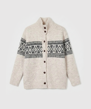 북유럽 노르딕 모헤어 울혼방 가디건_아이보리