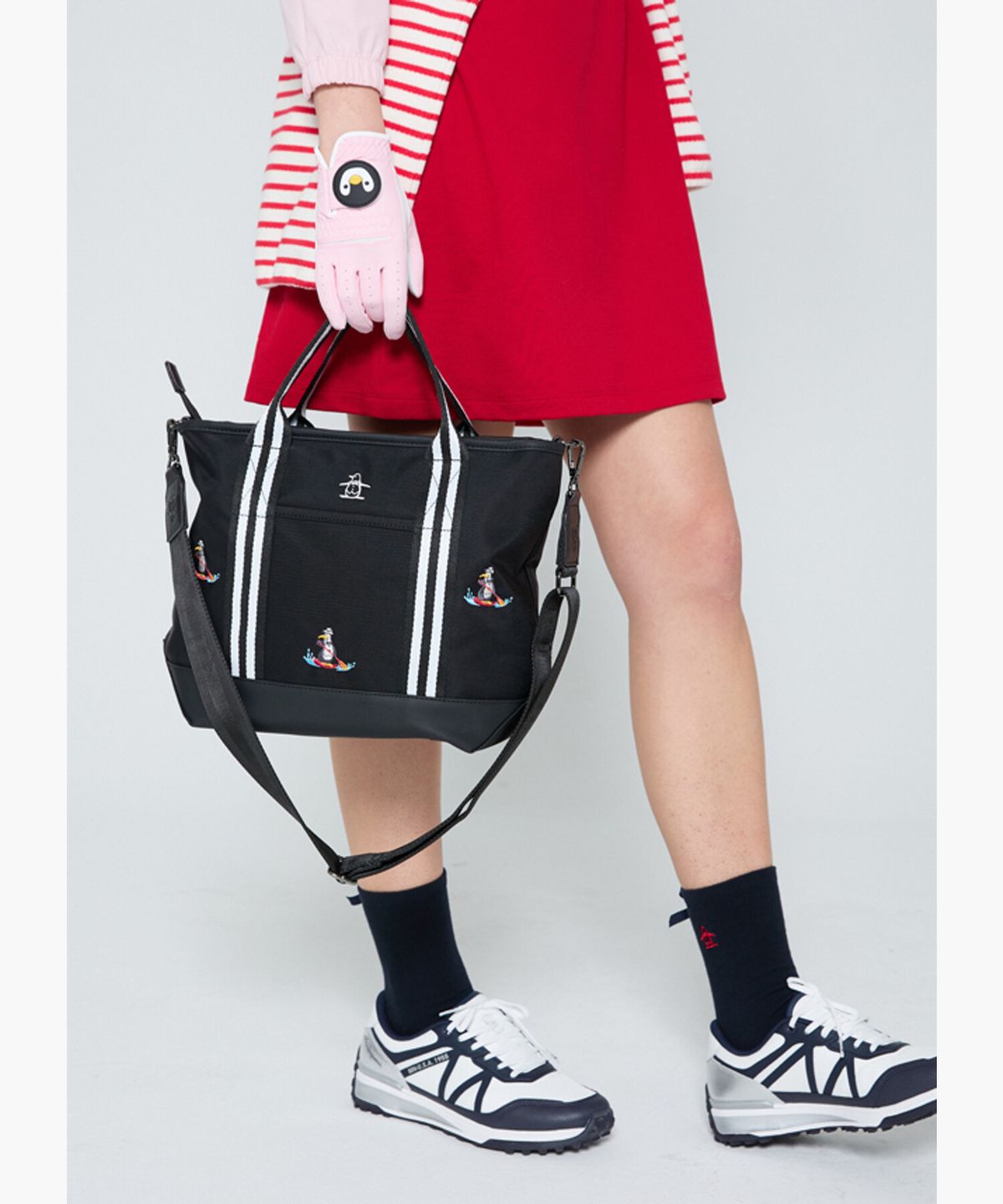 먼싱웨어(MUNSINGWEAR) 여성 더블 포켓 토트백 블랙 MR122LBG12