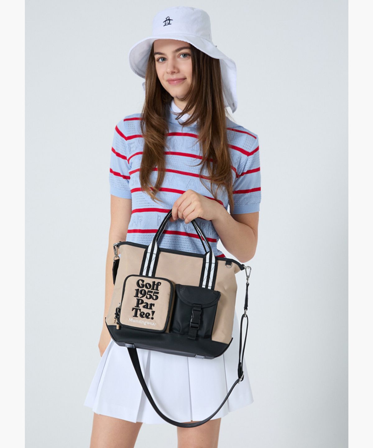 먼싱웨어(MUNSINGWEAR) 여성 더블 포켓 토트백 베이지 MR122LBG12