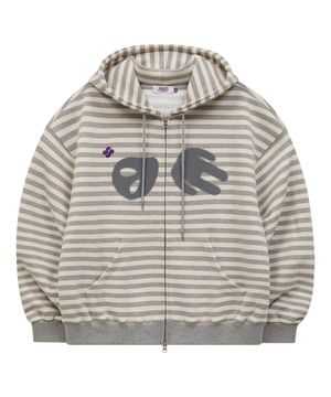 에일리언 후드 집업 스트라이프 그레이