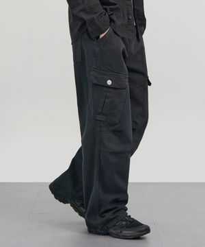 빈티지 다이드 카고 팬츠 (BLACK)