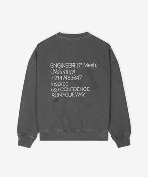 NBNCG11233 / UNI Ndurance 레터링 워시드 논기모 맨투맨 (CHARCOAL)