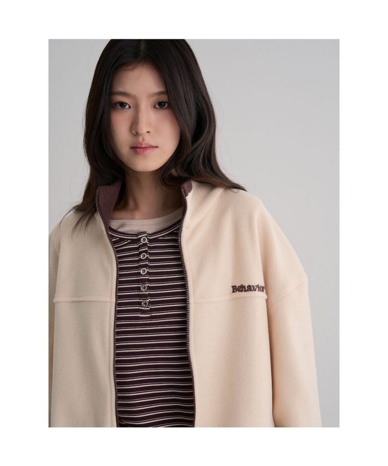 후리스 집업  아이보리