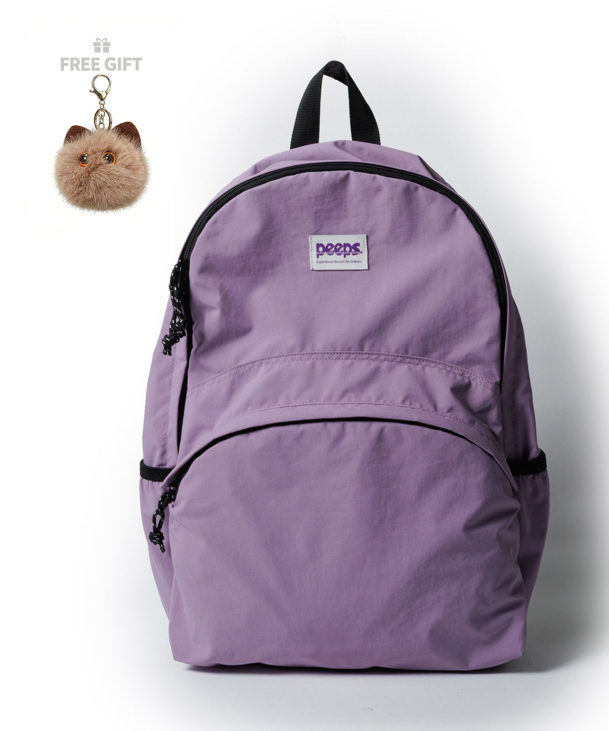 핍스(PEEPS) Standard Backpack(Large Violet) 폼버디 키링 포함