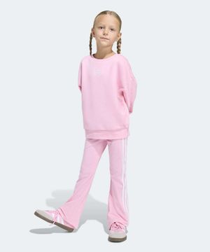 아디다스 X 디즈니 엘리스 크루 플레어 레깅스 세트 키즈 -핑크 / KE0485