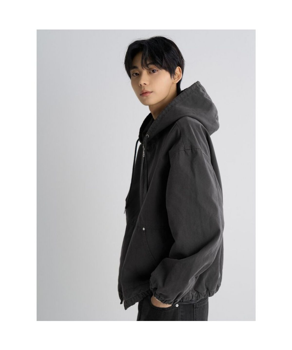 에잇세컨즈(8SECONDS) 가먼트다잉 옥스포드 후드 패딩  애쉬