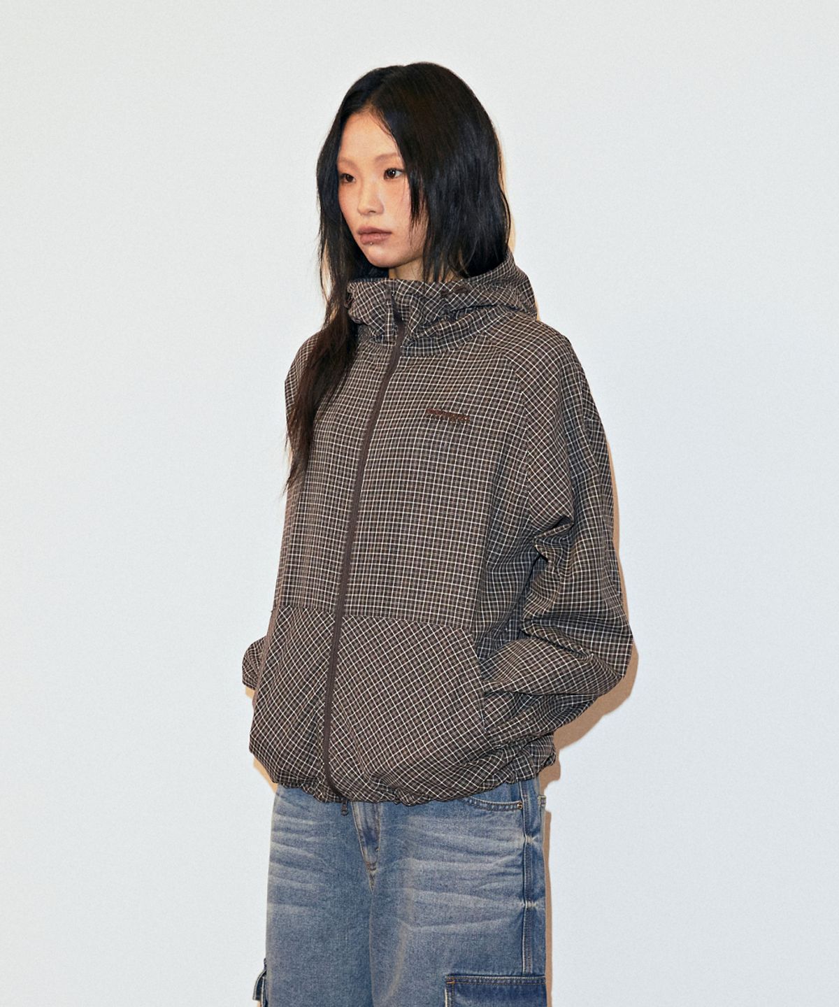 마하그리드(MAHAGRID) CHECK WINDBREAKER BROWN(MG2GSMB961A)