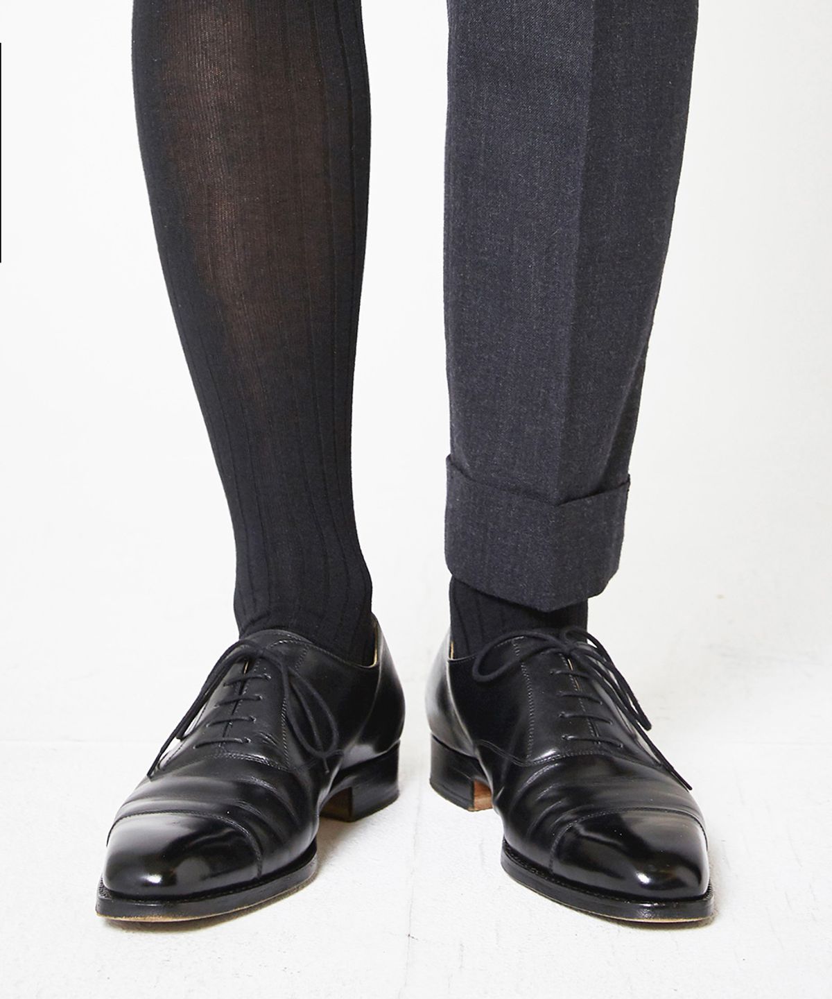 보타(VOTTA) OTC RIB Jet Black (KNEE HIGH SOCKS)