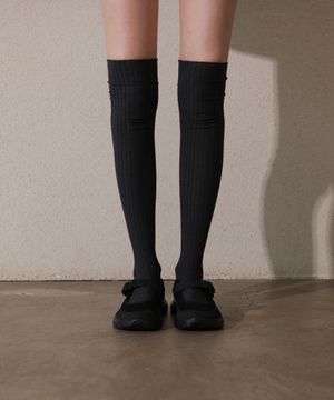 W OTC RIB Charcoal (KNEE HIGH SOCKS)