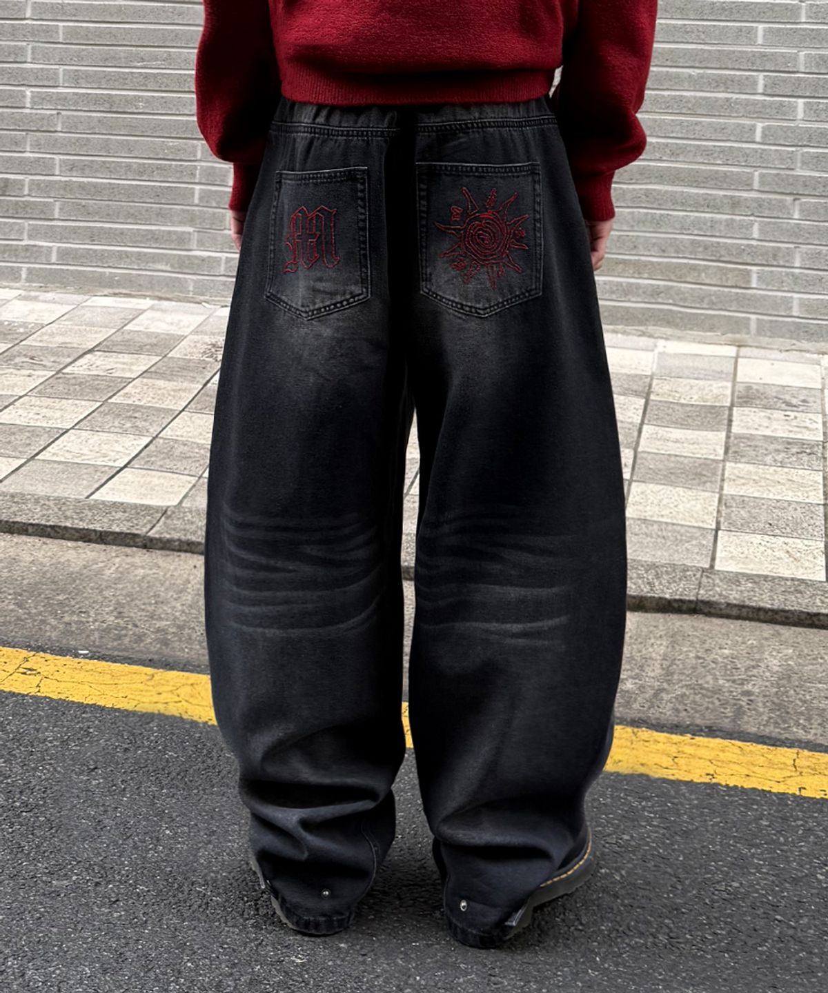 마하그리드(MAHAGRID) SOLAR EMB DENIM PANT BLACK(MG2GSMD110A)