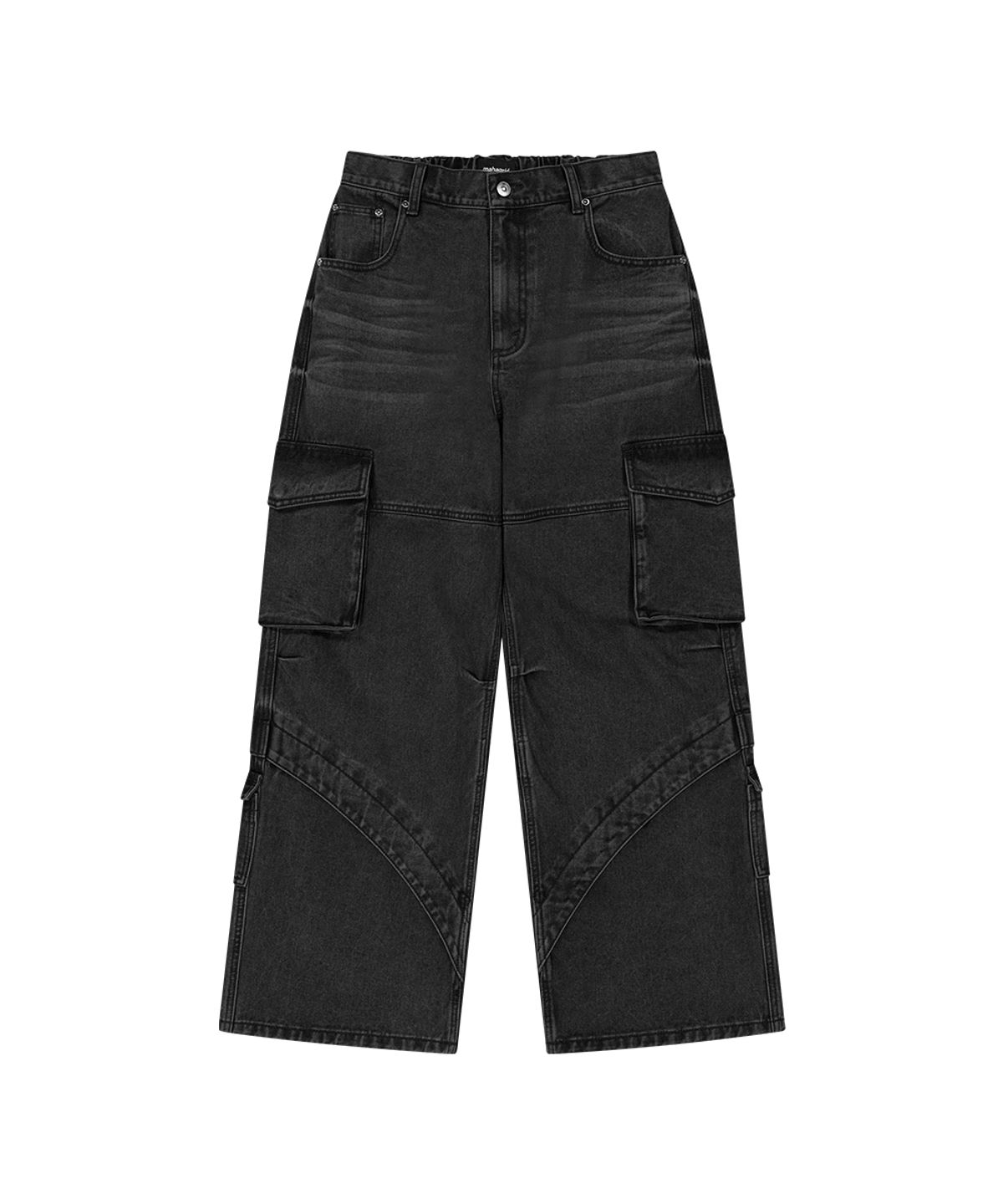 마하그리드(MAHAGRID) WIDE CARGO DENIM PANT BLACK(MG2ESMD112A)